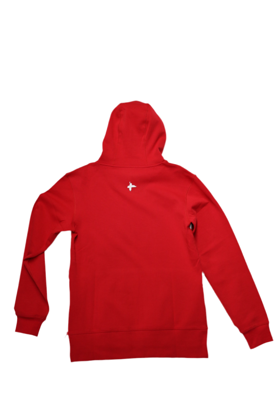 Uptown savages black/white logo on red fleece zip side hoodie