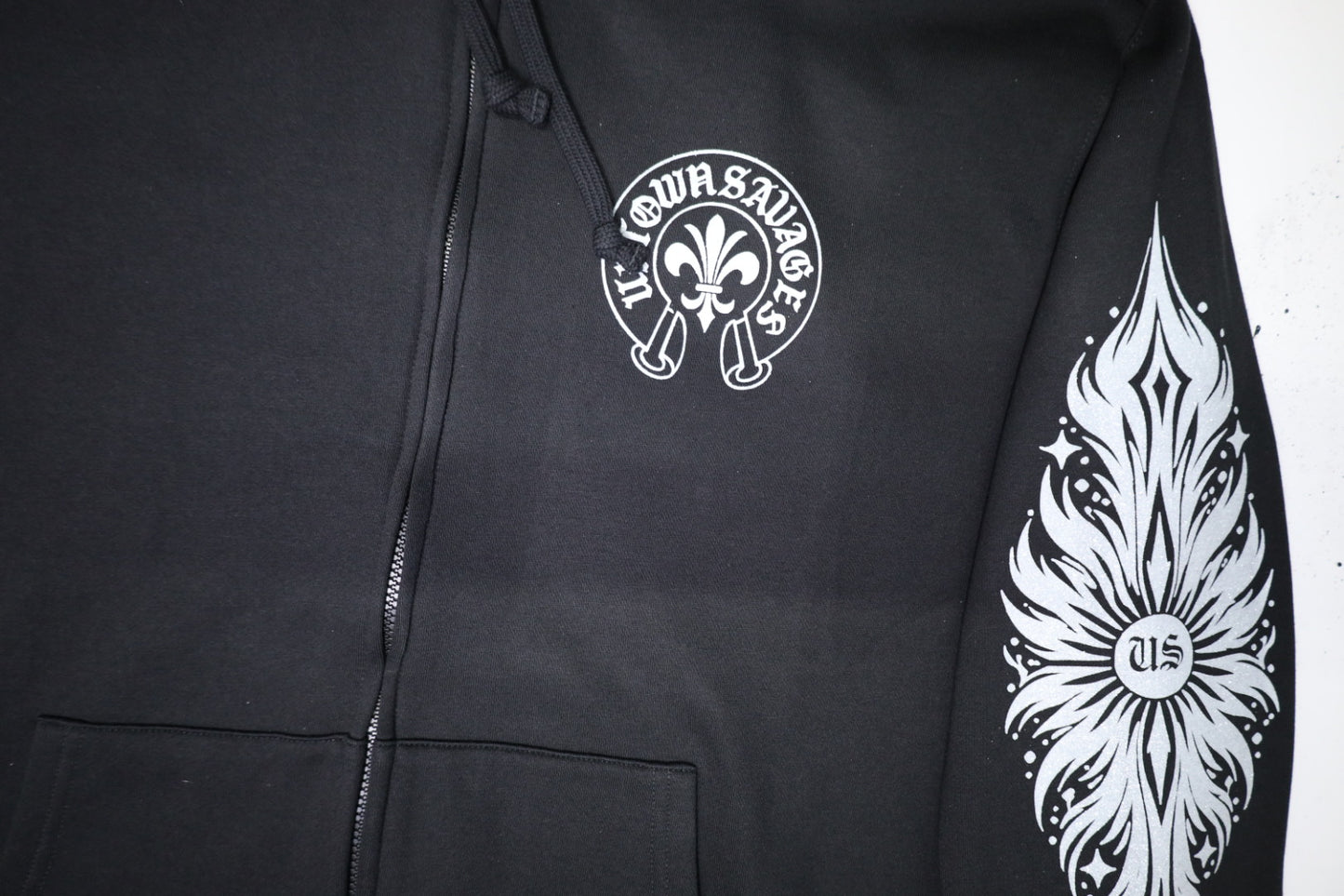 U.S white glitter horse shoe suit