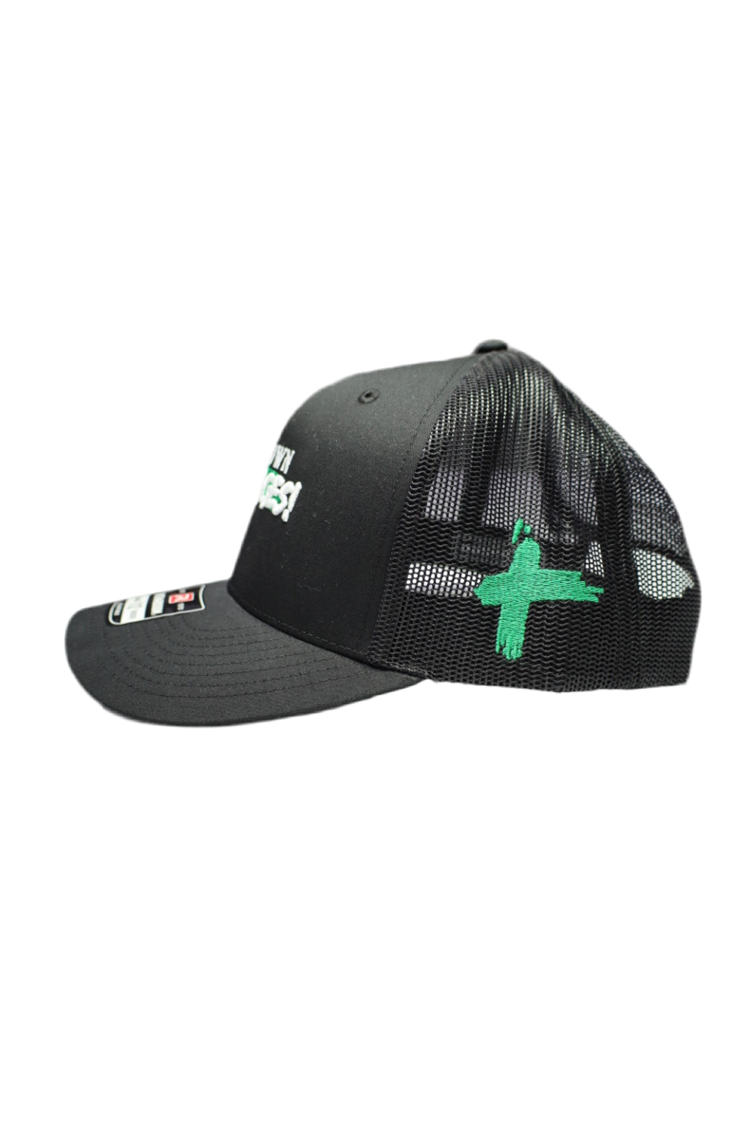 Uptown savages green/white logo on black trucker hat