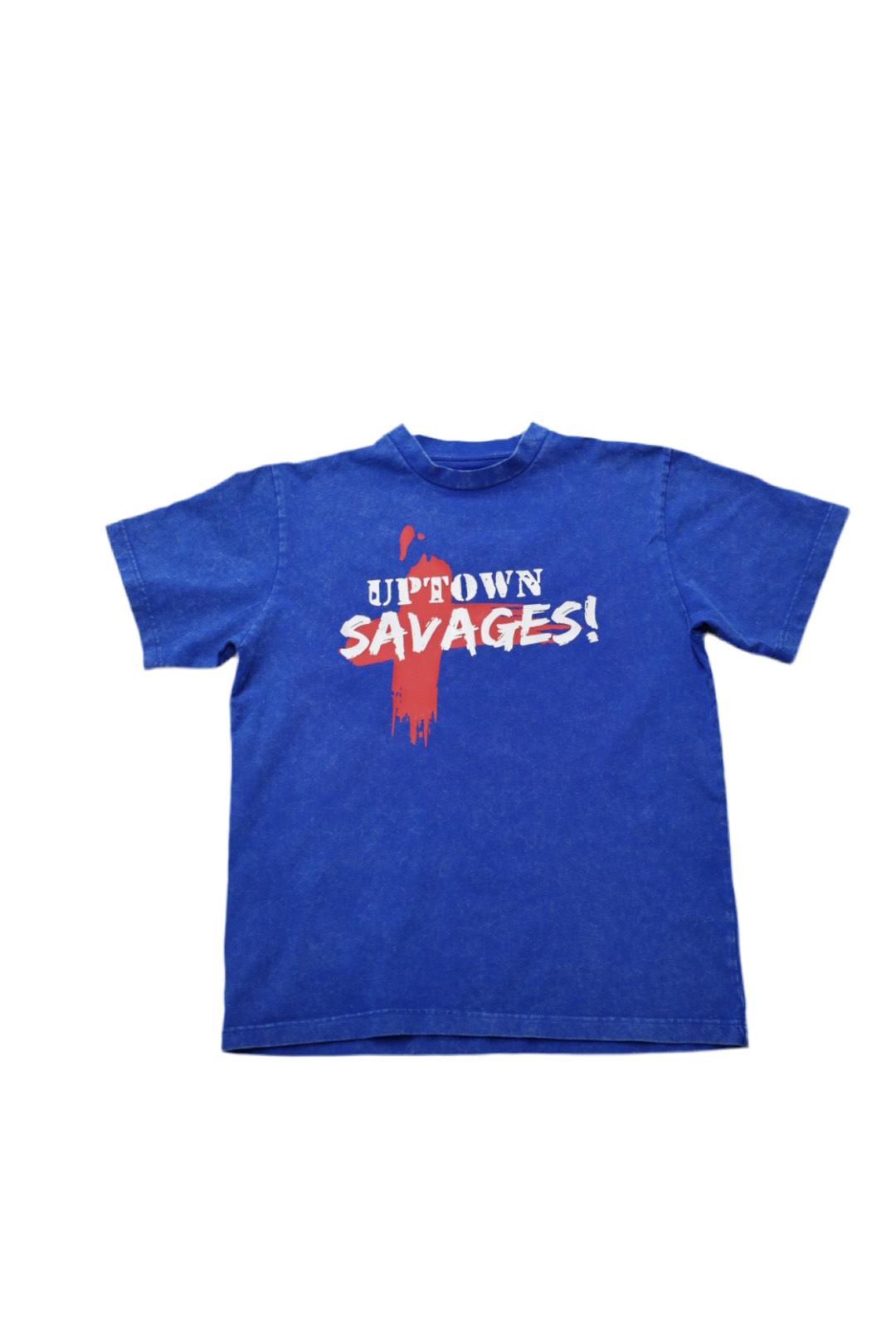 Uptown savages red/white logo on shorts suit blue
