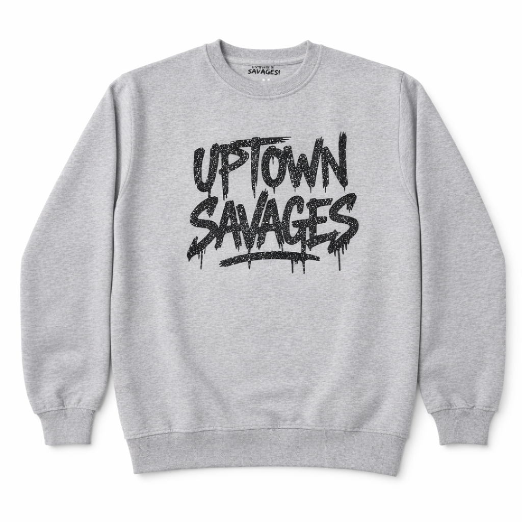 UPTOWN SAVAGES graffiti Blk glitter