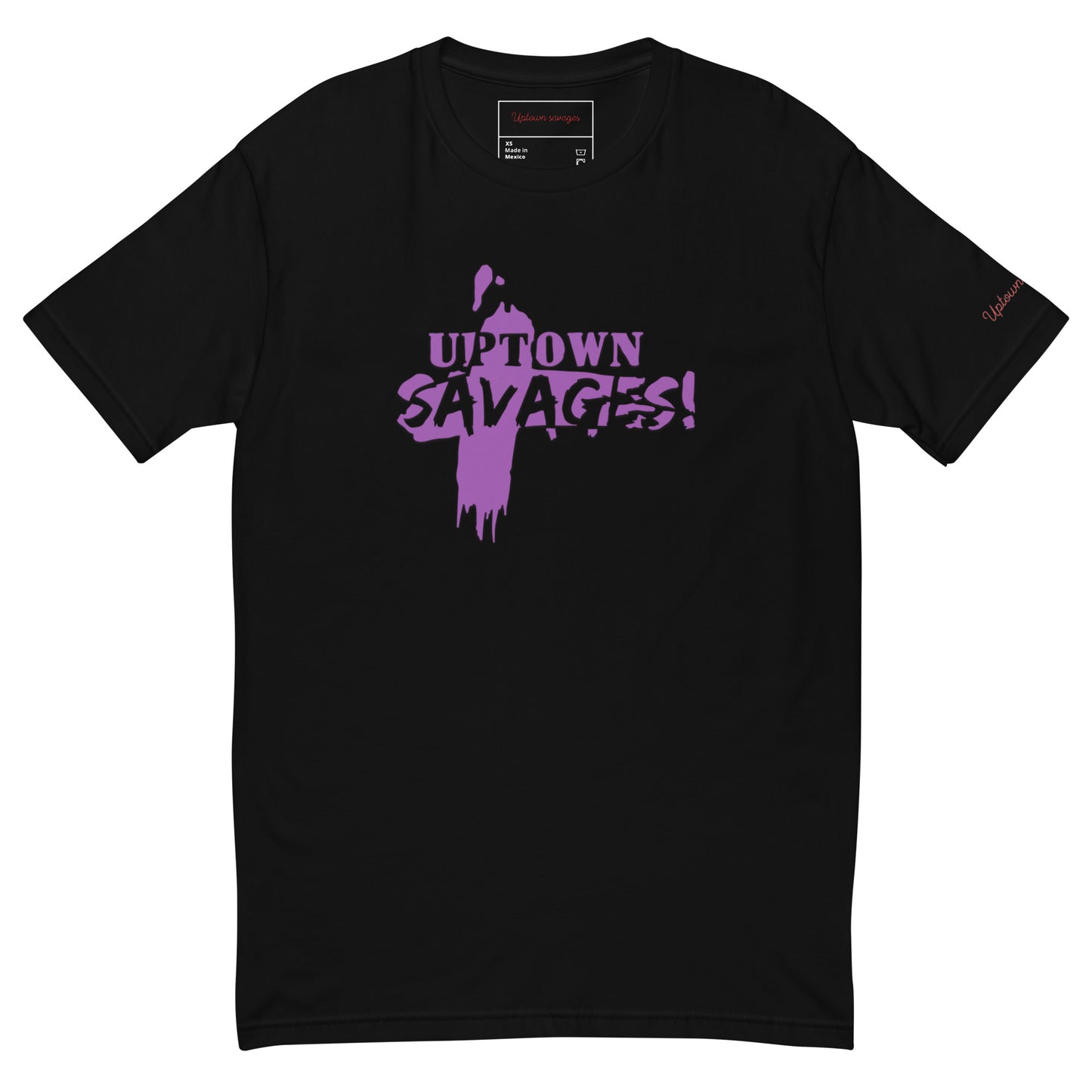 Uptown savages purple on black transfer logo