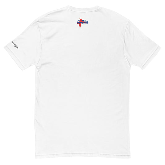 uptown savages red & blue logo on white