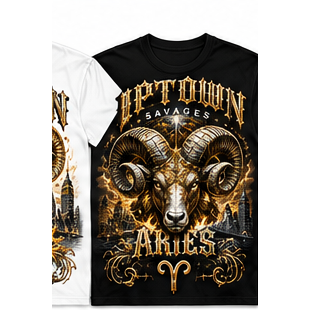 UPTOWN SAVAGES Aries black T-shirt