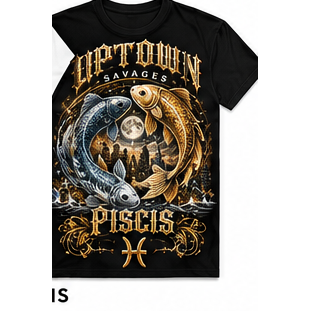 UPTOWN SAVAGES Pisces black T-shirt