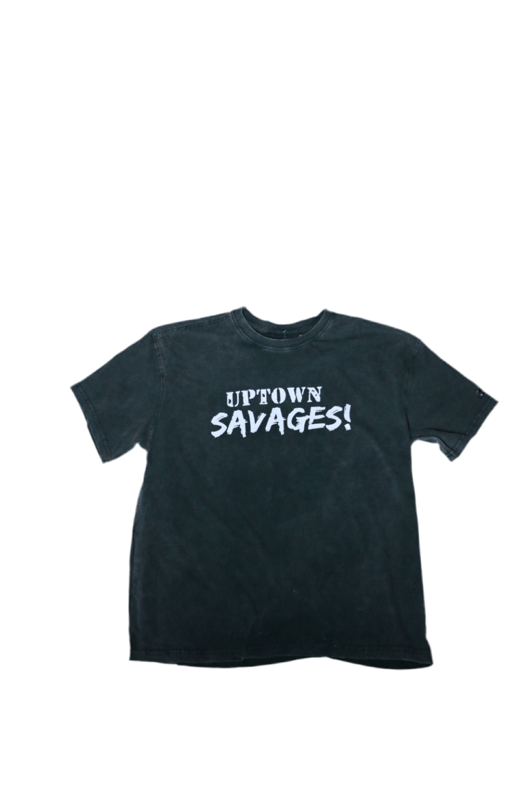 UPTOWN SAVAGES letters on black wash over size suit