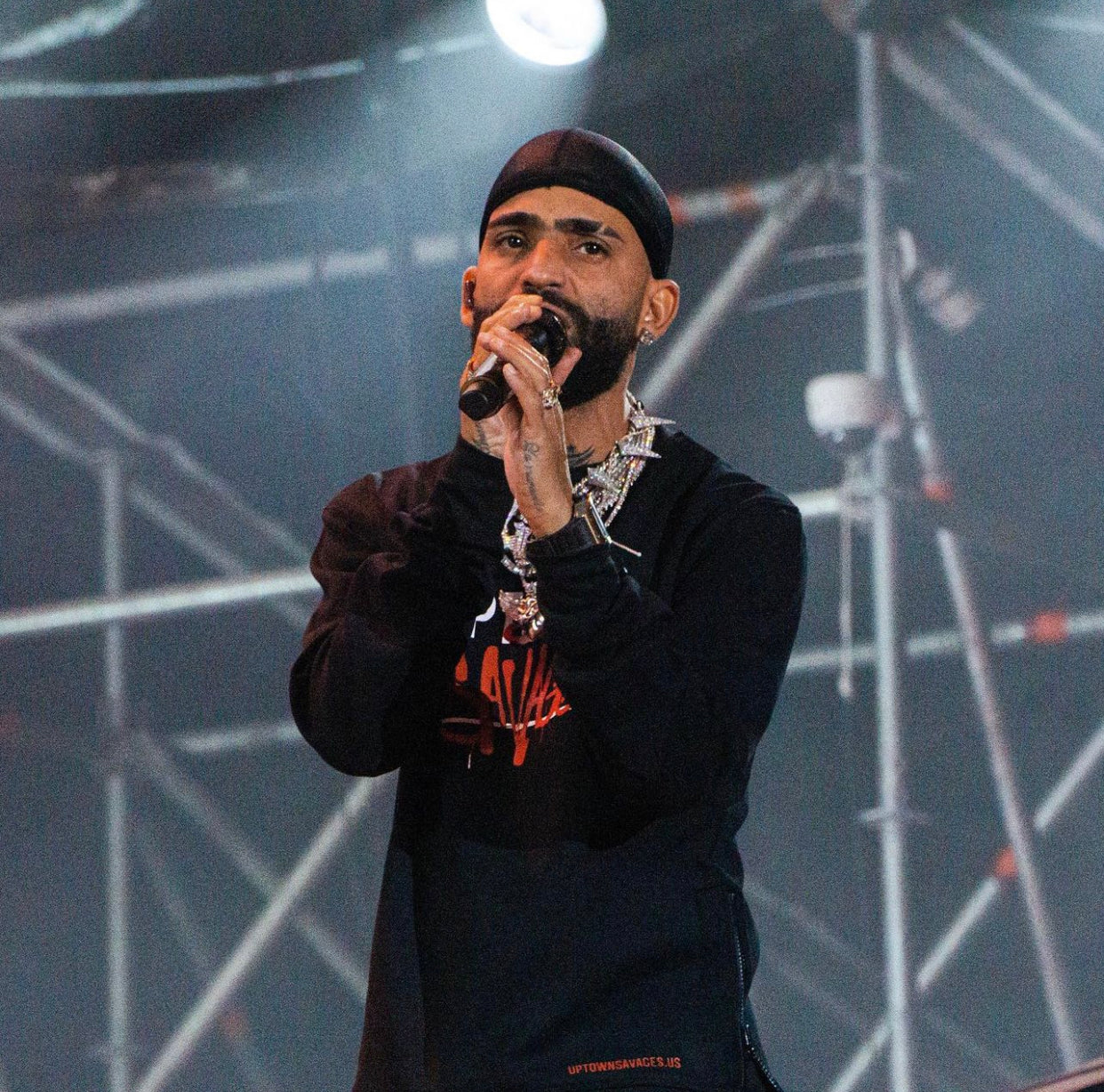 Box U.S fleece side zip crew neck sweater