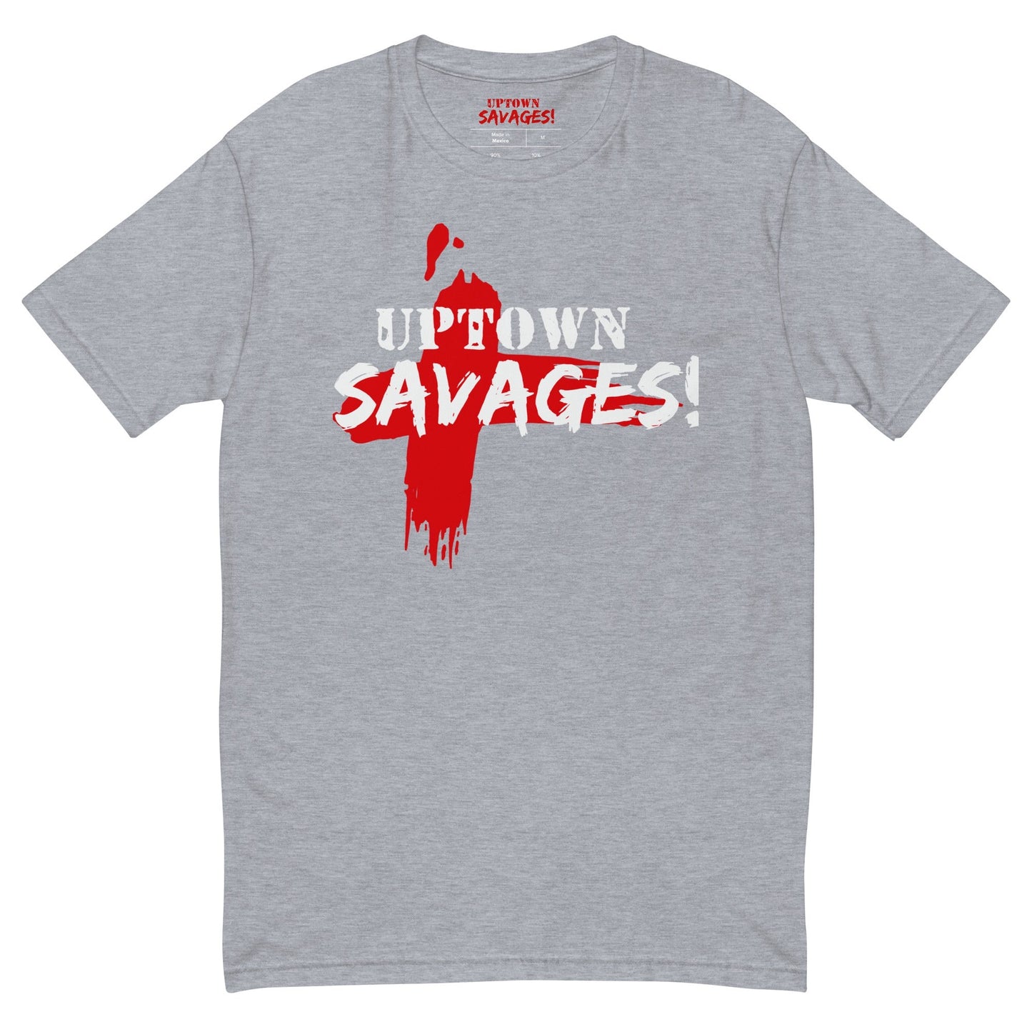 uptown savages Red an white logo on black