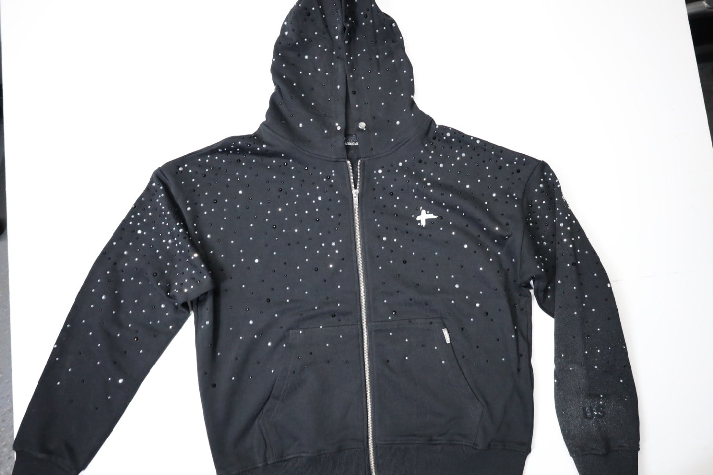 Logo rhinestone hoodie