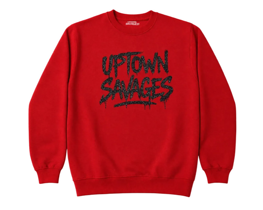 UPTOWN SAVAGES graffiti Blk glitter