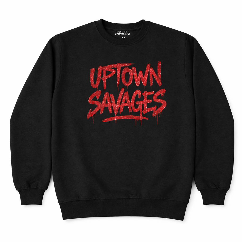 UPTOWN SAVAGES red GRAFFITI