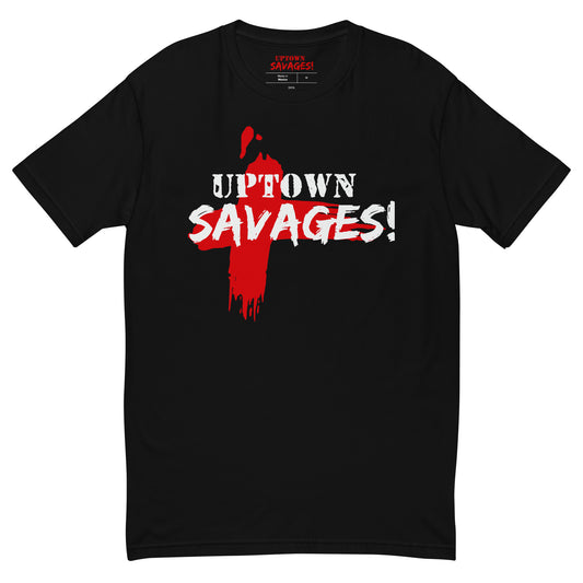 uptown savages Red an white logo on black