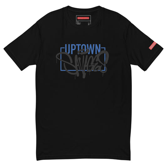 uptown savages blue an black box logo on back