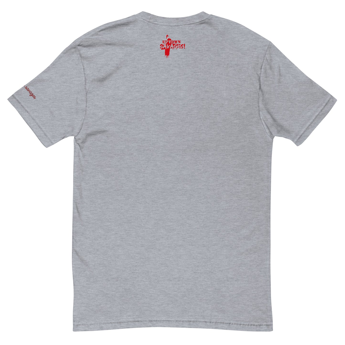 uptown savages red transfer logo on gray