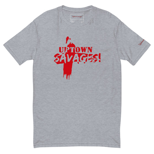 uptown savages red transfer logo on gray