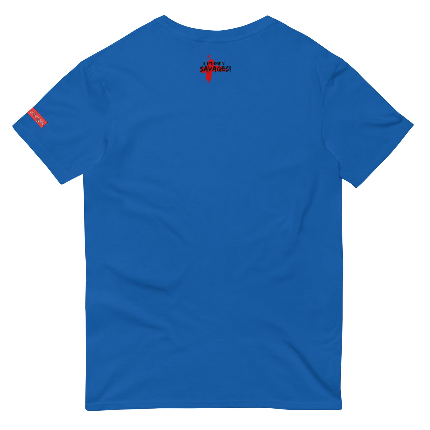 uptown savages red & black logo on royal blue