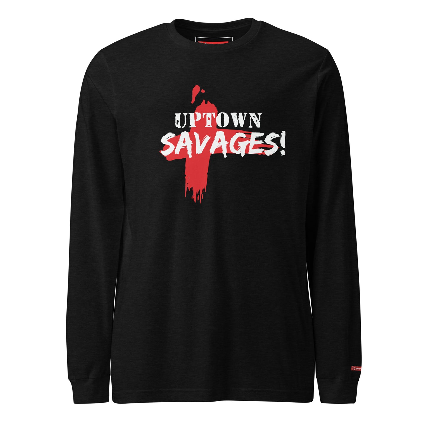 red an white logo uptown savages on black