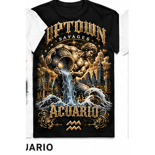 UPTOWN SAVAGES Aquarius black T-shirt
