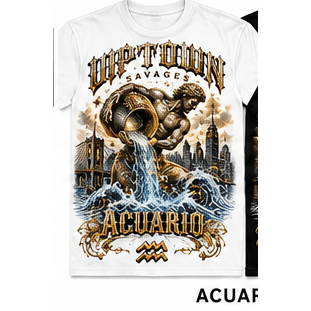 UPTOWN SAVAGES Aquarius white T-shirt