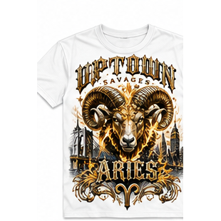 UPTOWN SAVAGES Aries white T-shirt