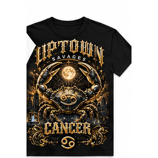 UPTOWN SAVAGES Cancer black T-shirt