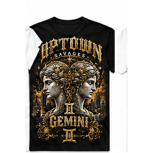 UPTOWN SAVAGES Gemini black T-shirt