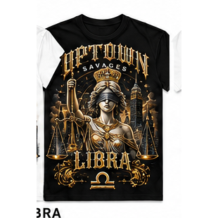 UPTOWN SAVAGES Libra black T-shirt