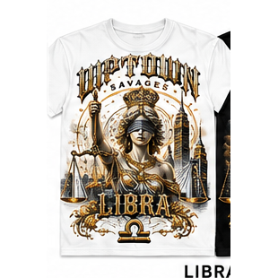 UPTOWN SAVAGES Libra white T-shirt