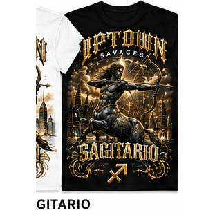 UPTOWN SAVAGES Sagittarius black T-shirt