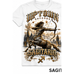 UPTOWN SAVAGES Sagittarius white T-shirt