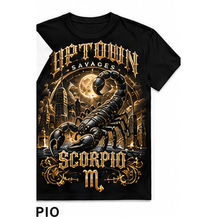 UPTOWN SAVAGES Scorpio black T-shirt